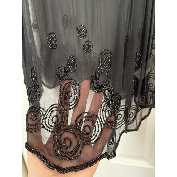 Vtg gypsy French connection shear beaded gatsby cover XS 2 - Picture 8 of 9